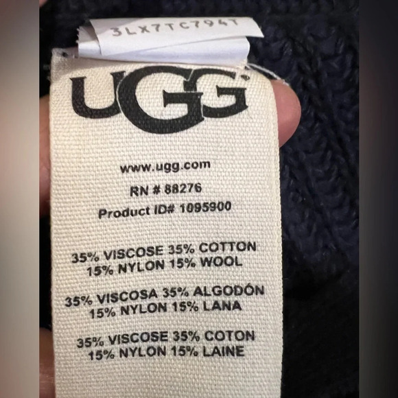 Ugg blue sweater with ties on each lower sides  size Medium - Picture 1 of 7